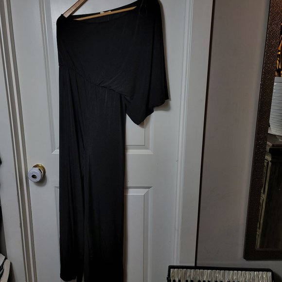 Entro New black one shoulder jumpsuit elegant spandex size Medium - Picture 1 of 7
